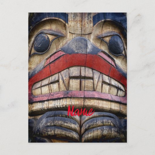 Totem Pole Face Thunder_Cove Briefkaart (Voorkant)
