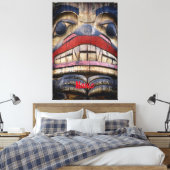 Totem Pole Face Thunder_Cove Canvas Afdruk (Insitu (Slaapkamer))