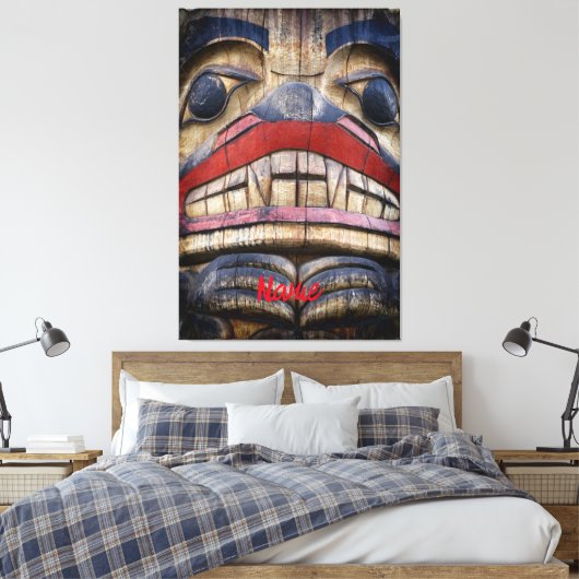 Totem Pole Face Thunder_Cove Canvas Afdruk (Insitu (Slaapkamer))