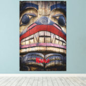 Totem Pole Face Thunder_Cove Canvas Afdruk (Insitu (Houten vloer))