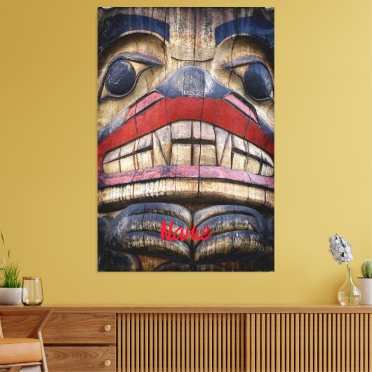 Totem Pole Face Thunder_Cove Canvas Afdruk (Insitu (Woonkamer))