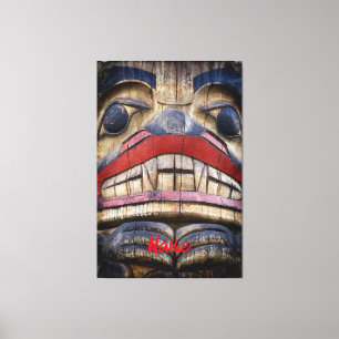 Totem Pole Face Thunder_Cove Canvas Afdruk
