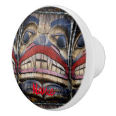 Totem Pole Face Thunder_Cove Keramische Knop (Rechts)