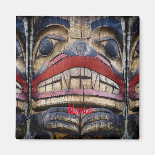 Totem Pole Face Thunder_Cove Magneet (Voorkant)
