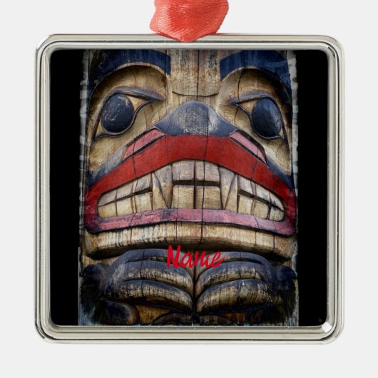 Totem Pole Face Thunder_Cove Metalen Ornament (Voorkant)