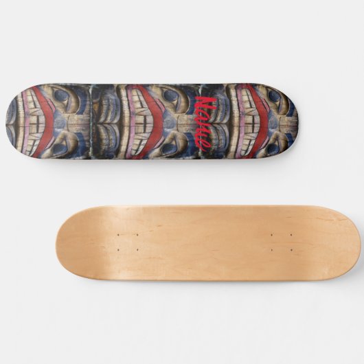 Totem Pole Face Thunder_Cove Persoonlijk Skateboard (Horizontaal)