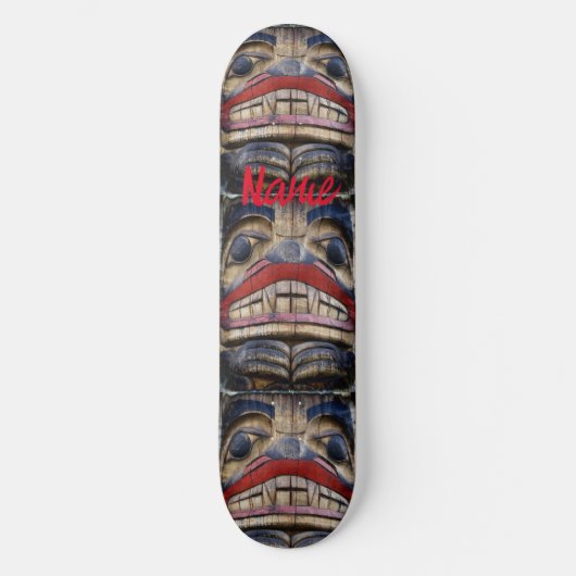 Totem Pole Face Thunder_Cove Persoonlijk Skateboard (Voorkant)