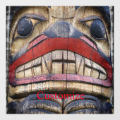 Totem Pole Face Thunder_Cove Raamsticker (Vel)