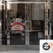 Totem Pole Face Thunder_Cove Raamsticker (Kantoordeur)