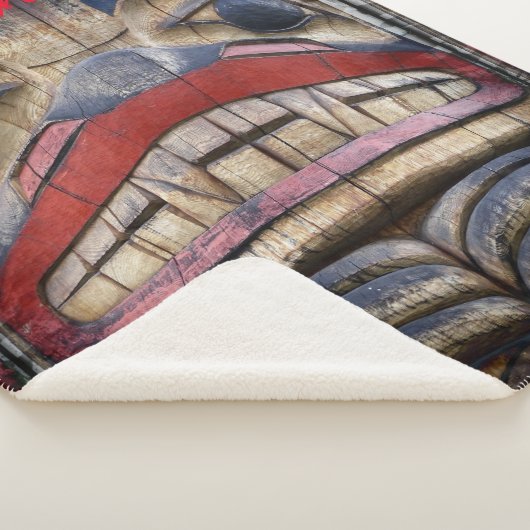 Totem Pole Face Thunder_Cove Sherpa Deken (3/4)