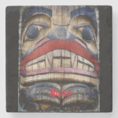 Totem Pole Face Thunder_Cove Stenen Onderzetter (Voorkant)