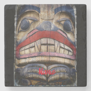 Totem Pole Face Thunder_Cove Stenen Onderzetter