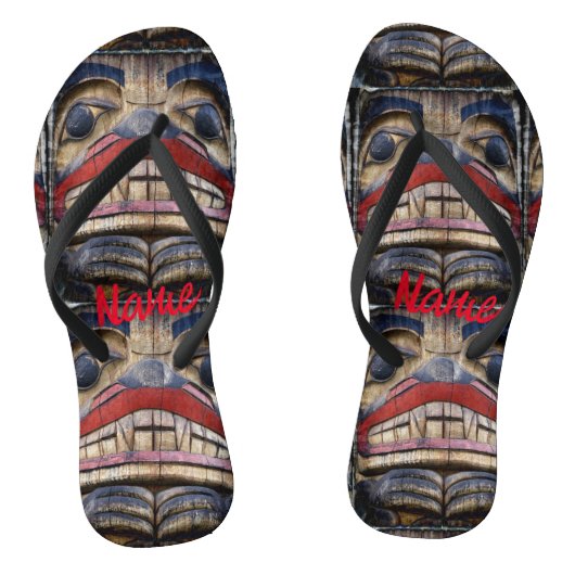 Totem Pole Face Thunder_Cove Teenslippers (Voetbed)