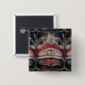 Totem Pole Face Thunder_Cove Vierkante Button 5,1 Cm (Voorkant /achterkant)