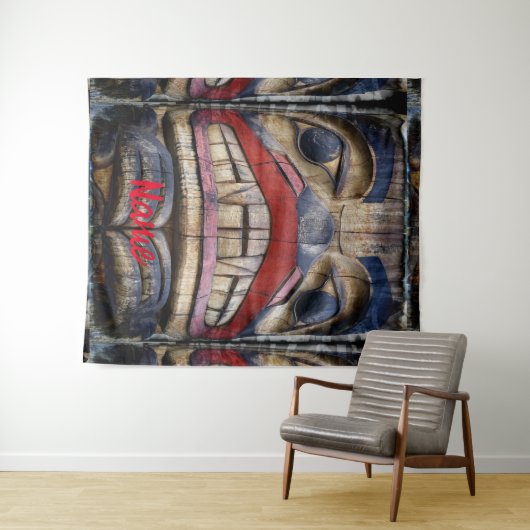 Totem Pole Face Thunder_Cove Wandkleed (In Situ (horizontaal))