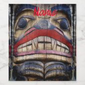 Totem Pole Face Thunder_Cove Wijn Etiket (Enkel label)