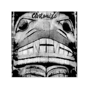 Totem Pole Face Thunder_Cove Zelfinktende Stempel