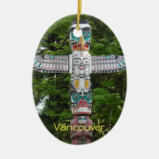 Totem Pole - Stanley Park, Vancouver Keramisch Ornament (Voorkant)