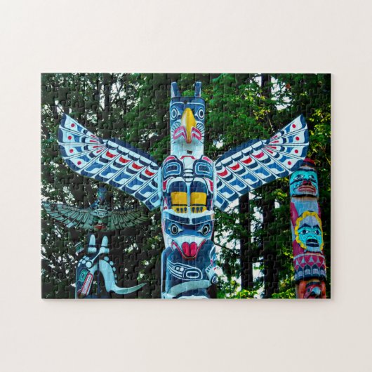 Totem Pole Vancouver. Jigzaag Puzzle Legpuzzel (Horizontaal)