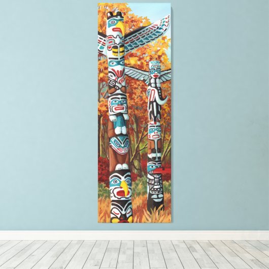 Totem Polen schilderen Canvas Prints (Insitu (Houten vloer))