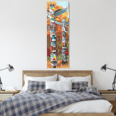 Totem Polen schilderen Canvas Prints (Insitu (Slaapkamer))