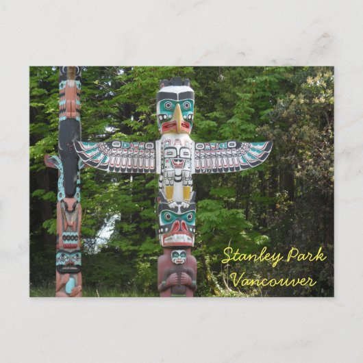 Totem Poles - Stanley Park, Vancouver Briefkaart (Voorkant)