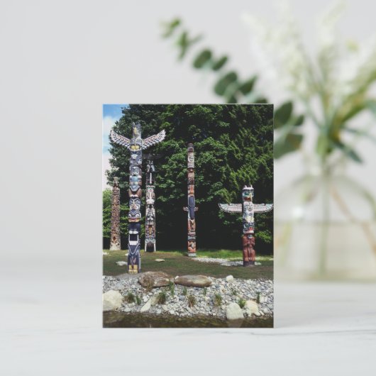 Totem poles, Vancouver, Brits Colombia Briefkaart (Staand voorkant)