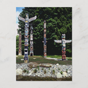 Totem poles, Vancouver, Brits Colombia Briefkaart