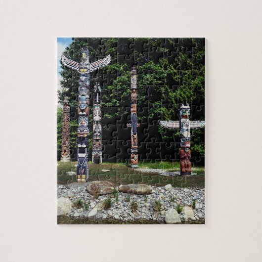 Totem poles, Vancouver, Brits Colombia Legpuzzel (Verticaal)
