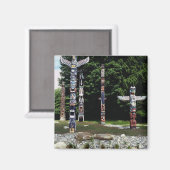 Totem poles, Vancouver, Brits Colombia Magneet (Voorkant / Achterkant)