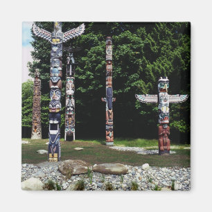 Totem poles, Vancouver, Brits Colombia Magneet