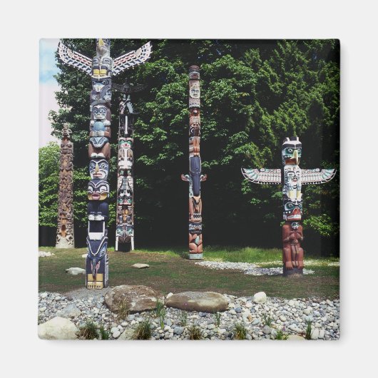 Totem poles, Vancouver, Brits Colombia Magneet (Voorkant)