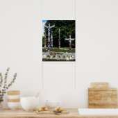 Totem poles, Vancouver, Brits Colombia Poster (Keuken)