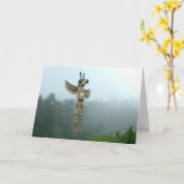 Totem Rising in the Mist Greeting Card Kaart (Gele Bloem)