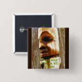 TOTEM SPIRIT Art Collectie Vierkante Button 5,1 Cm (Voorkant /achterkant)
