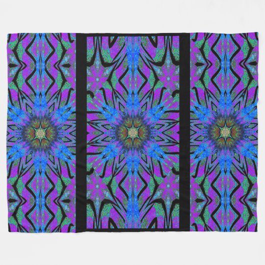 Totem Wilde bloem 4 Fleece Deken (Voorkant (Horizontaal))