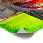 Totem Wood Face Foto glimlacht met Tedendeloopje Poster (Hoek)