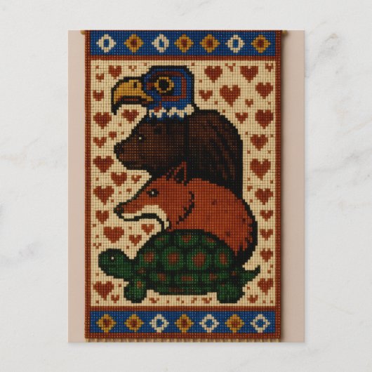 totemdierenkralen briefkaart (Voorkant)