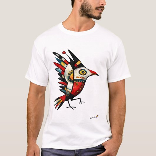 Totemic Bird – Abstract Tribal Symbol T-shirt (Voorkant)