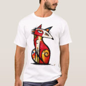 Totemische Vos – Abstract Stam Symbool T-shirt (Voorkant)
