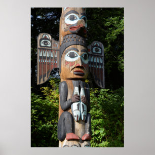 Totempaal Close-up, Alaska Poster