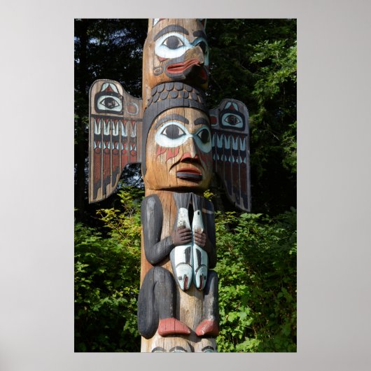 Totempaal Close-up, Alaska Poster (Voorkant)