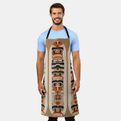 Totempaal Cool Artistiek Ontwerp Schort (Gedragen)
