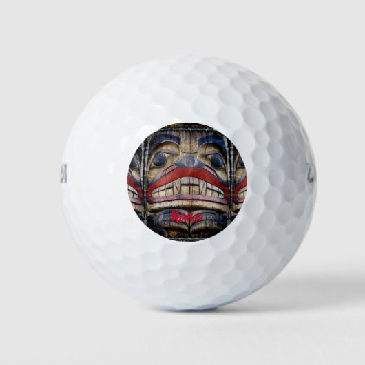 Totempaal Gezicht Thunder_Cove  Golfballen (Voorkant)
