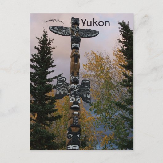 Totempaal in Yukon Canada Briefkaart (Voorkant)