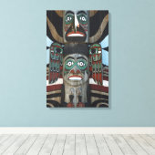 Totempaal Ingepakte Canvas Afdruk (Insitu (Houten vloer))