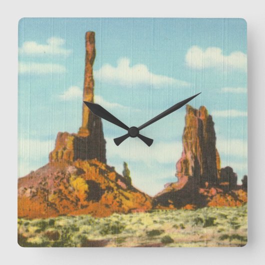 Totempaal Vierkante Klok (Voorkant)