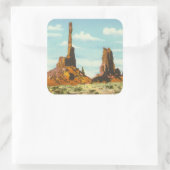 Totempaal Vierkante Sticker (Tas)