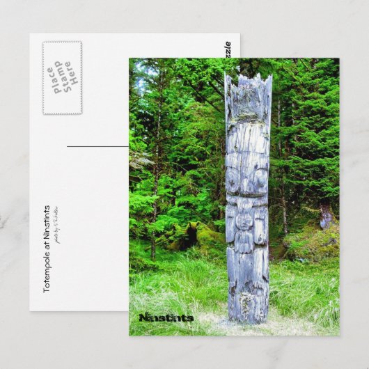 Totempole bij Ninstints Briefkaart (Voorkant / Achterkant)