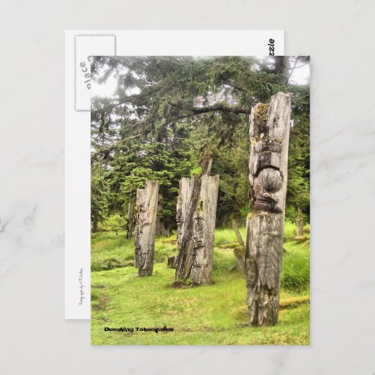 Totempolen decaderen briefkaart (Voorkant / Achterkant)